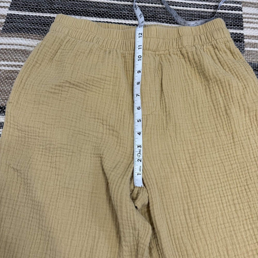 Madewell Pants Women's Medium Yellow Cotton Gauze Pull On Relaxed Cropped SU21 - Picture 12 of 15